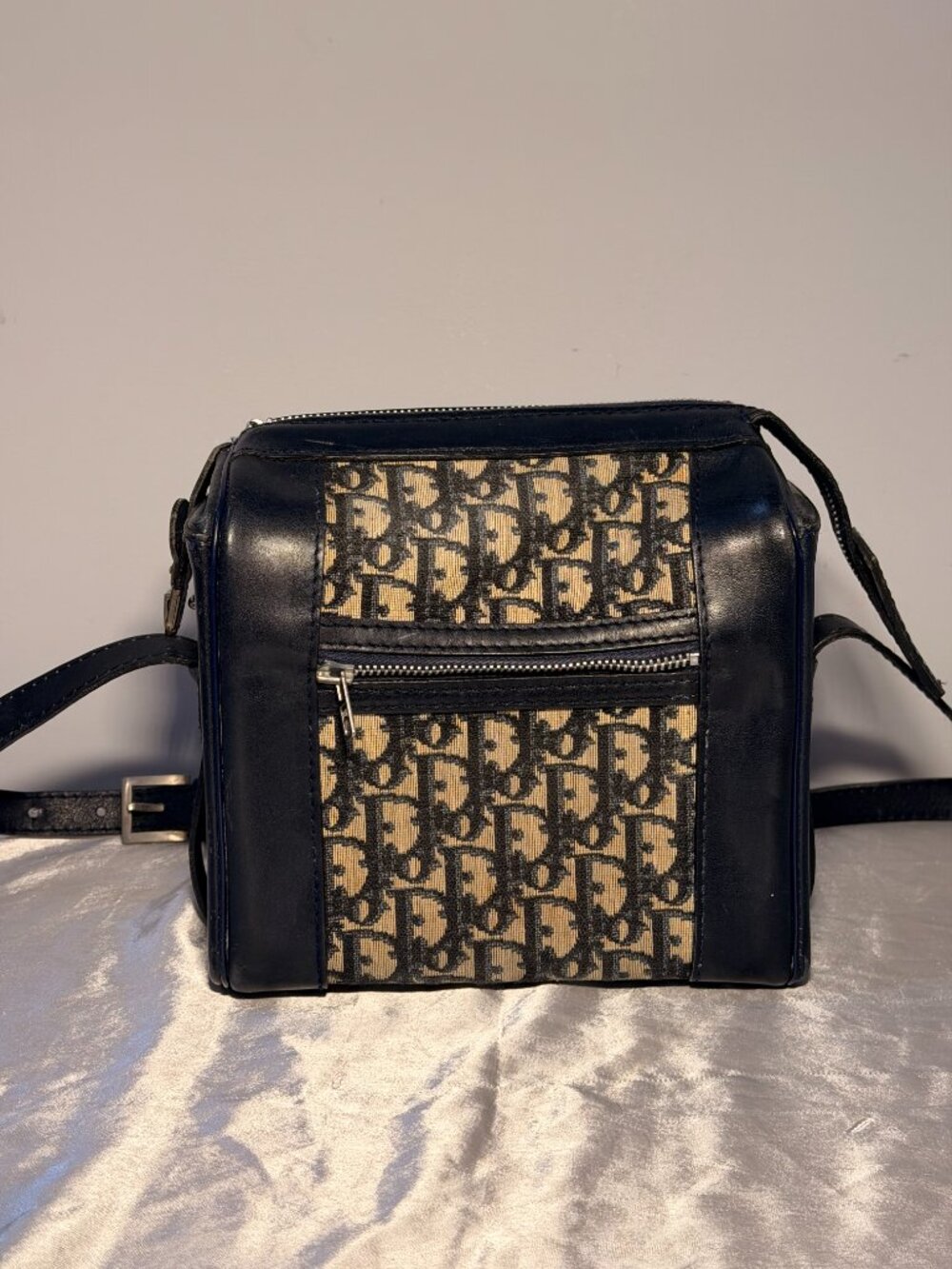 Vintage Christian Dior Trotter Monogram Crossbody Shoulder Bag